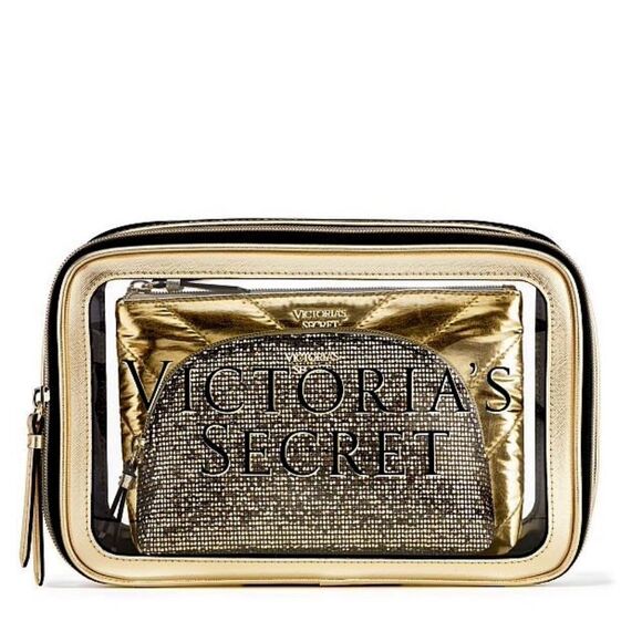 VICTORIA'S SECRET Metallic Sparkle COSMETIC BAG - Picture 1 of 5